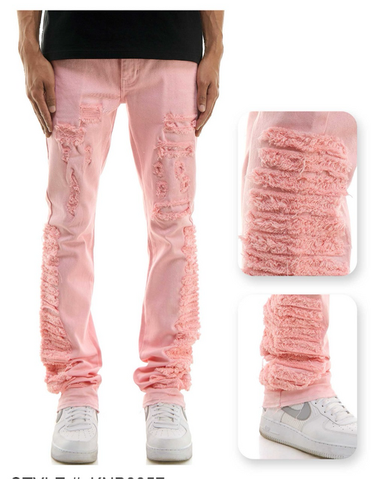 PINK
DISTRESSED STACK PANTS
STACKED FIT