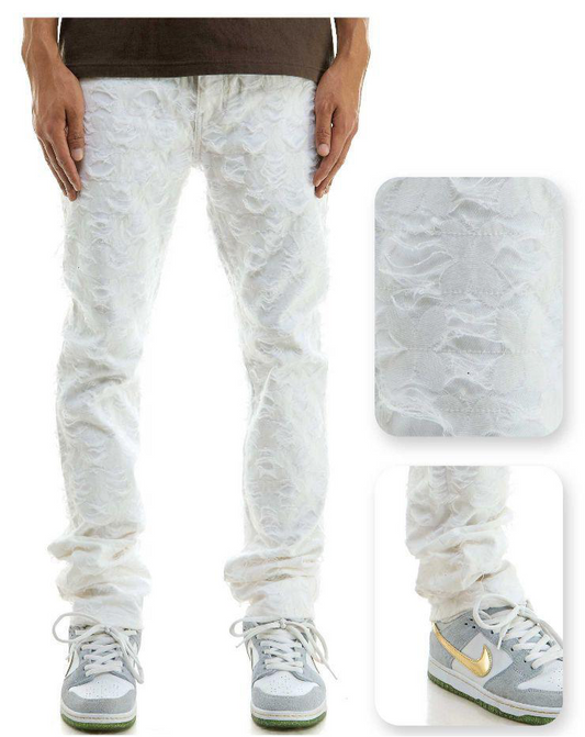 WHITE
NET STACKED PANTS STACKED SKINNY FIT